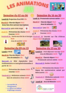 Animations juin 2025